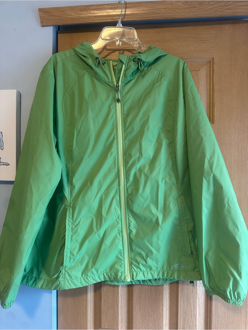 Eddie Bauer Green Hooded Lightweight Jacket